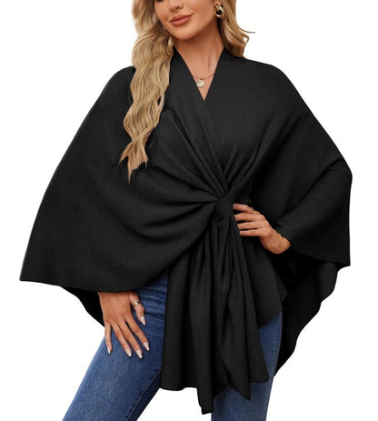 Elegant Solid Color Cape Shawl