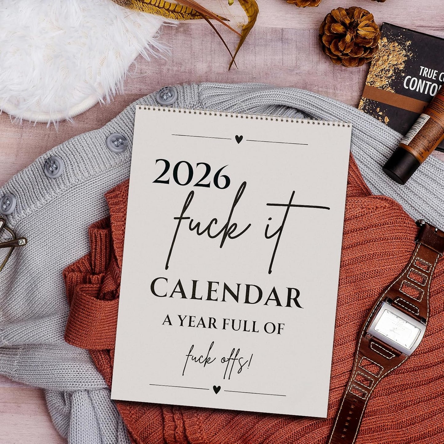 🗓️ "F*ck 2026's Stress:🔥Fuck It 2026 Spiral Bound Wall Calender