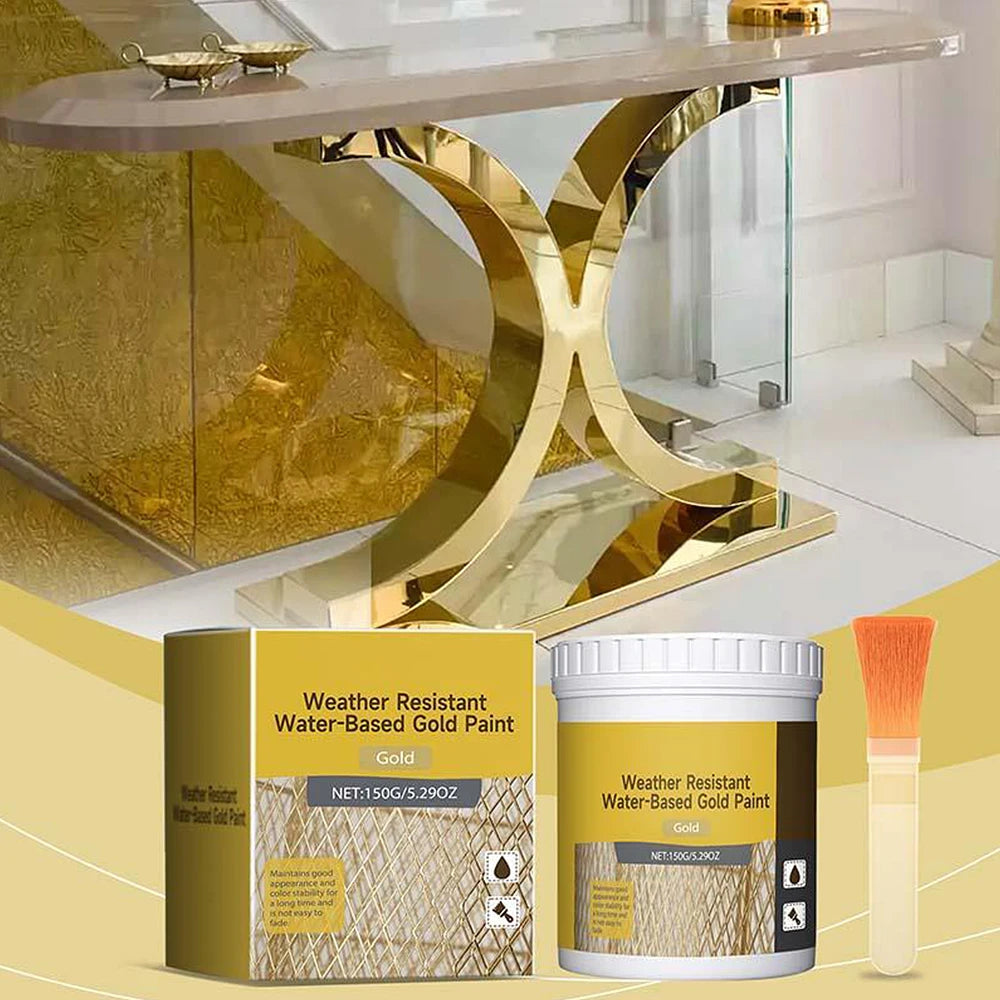✨ Lasting Protection Water-Based Weather-Resistant Gold Paint