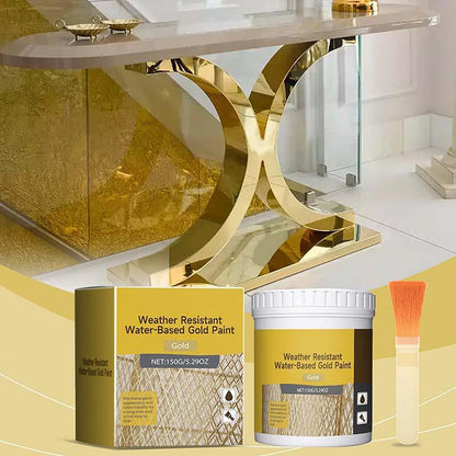 ✨ Lasting Protection Water-Based Weather-Resistant Gold Paint