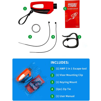 🏆Summer Promotion🔥2-in-1 Emergency Window Breaker & Seatbelt Cutter