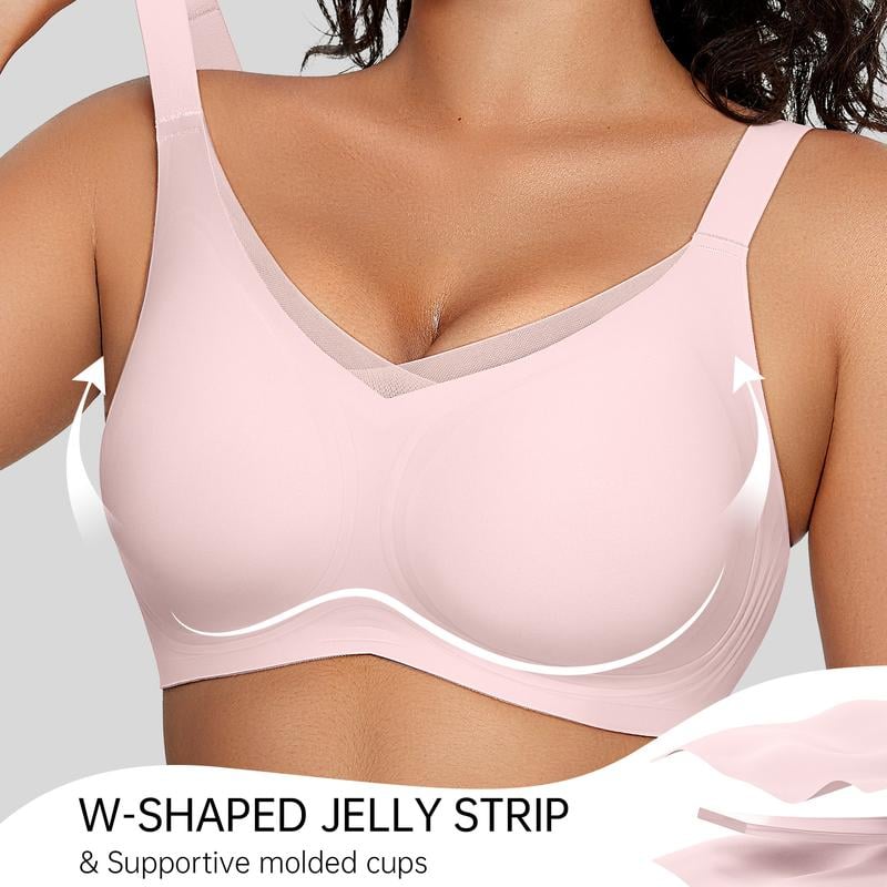 🏆Summer Promotion🔥 Women's Wireless V-Neck Crossover Mesh Seamless Push-Up Bra