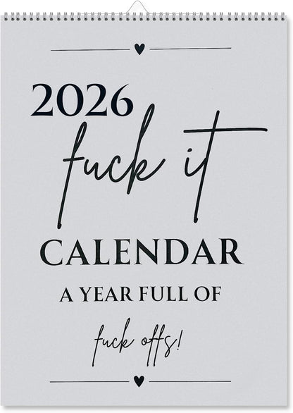 🗓️ "F*ck 2026's Stress:🔥Fuck It 2026 Spiral Bound Wall Calender