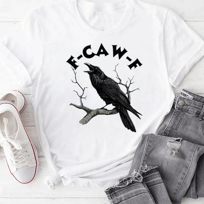 Make a Statement Without Saying a Word! 😜🐦‍⬛🔥Humorous Crow Graphic T-Shirt – Say It With a Caw!