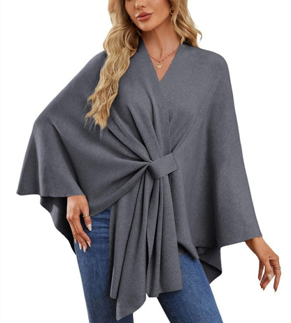 Elegant Solid Color Cape Shawl