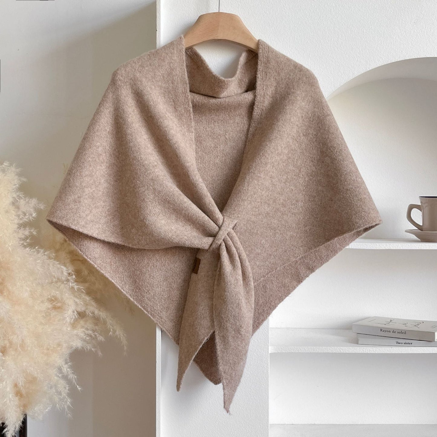 ❤️Your Everyday Elegance, Woven in Wool💕Women's Solid Color Wool Blend Shawl☁️