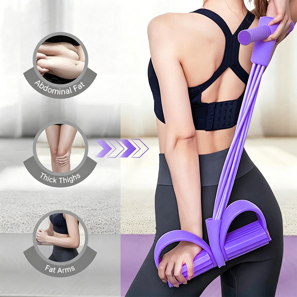 6-Tube Elastic Foot Pedal Resistance Bands