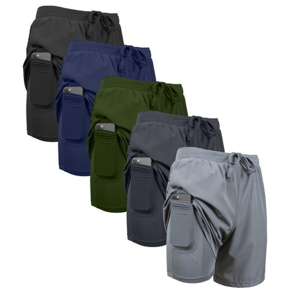 🔥Hot Sale 49%🔥 3-Pack Men's 2 in 1 Stretch Active Quick Dry Gym Running Shorts With Liner
