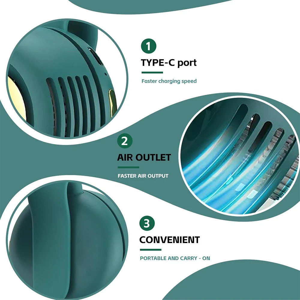Mini fan Type-C port, air outlet, portable design