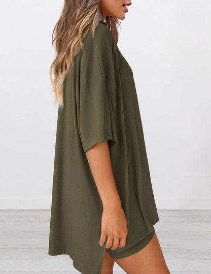 🍧Summer Hot Sale💞2025 Women's Summer Casual Loose Two-Piece Casual Suit