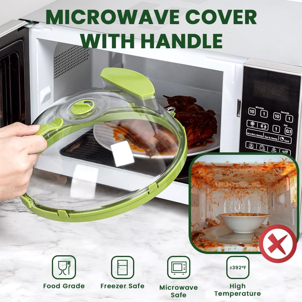 🎉FreshVue Splash Guard 🌟-Microwave Cover for Food