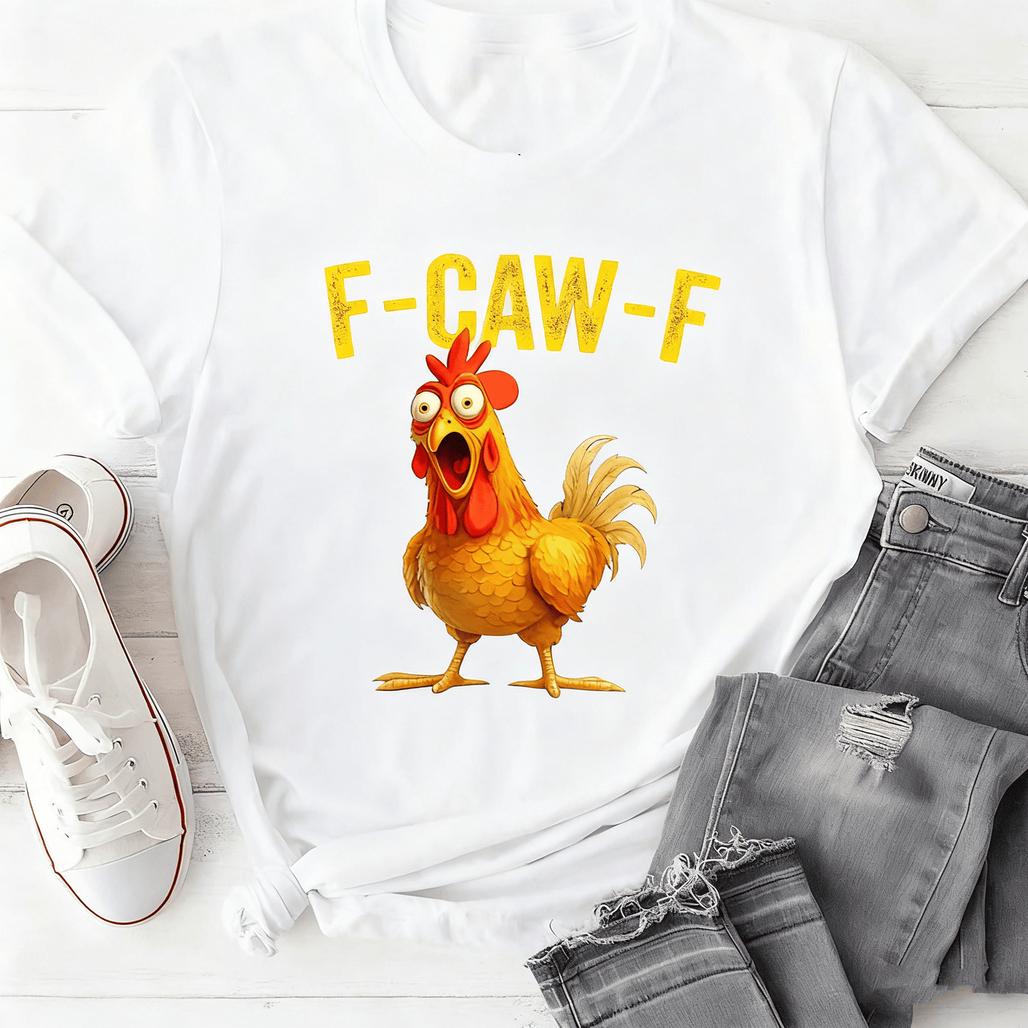 🎁Last Day Sale 49% OFF🔥Unisex Funny F-Caw-F Chicken T-Shirt – Say It With a Cluck!