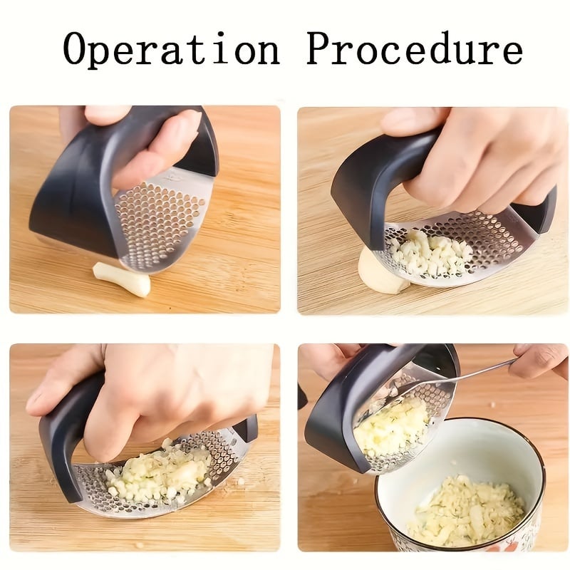 🔥Zero Hand Strain🔥430 Stainless Steel Ring Garlic Press