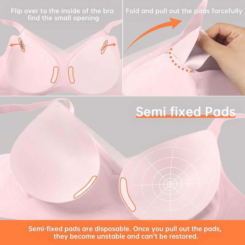 🏆Summer Promotion🔥 Women's Wireless V-Neck Crossover Mesh Seamless Push-Up Bra