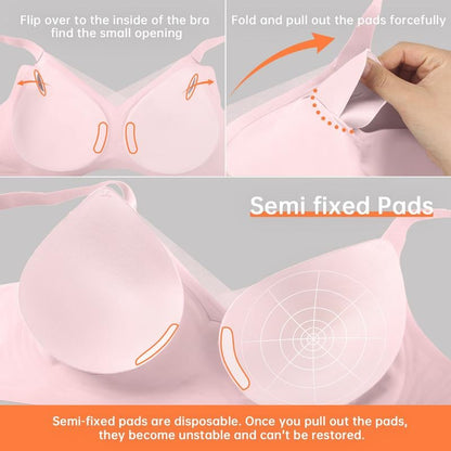 🏆Summer Promotion🔥 Women's Wireless V-Neck Crossover Mesh Seamless Push-Up Bra