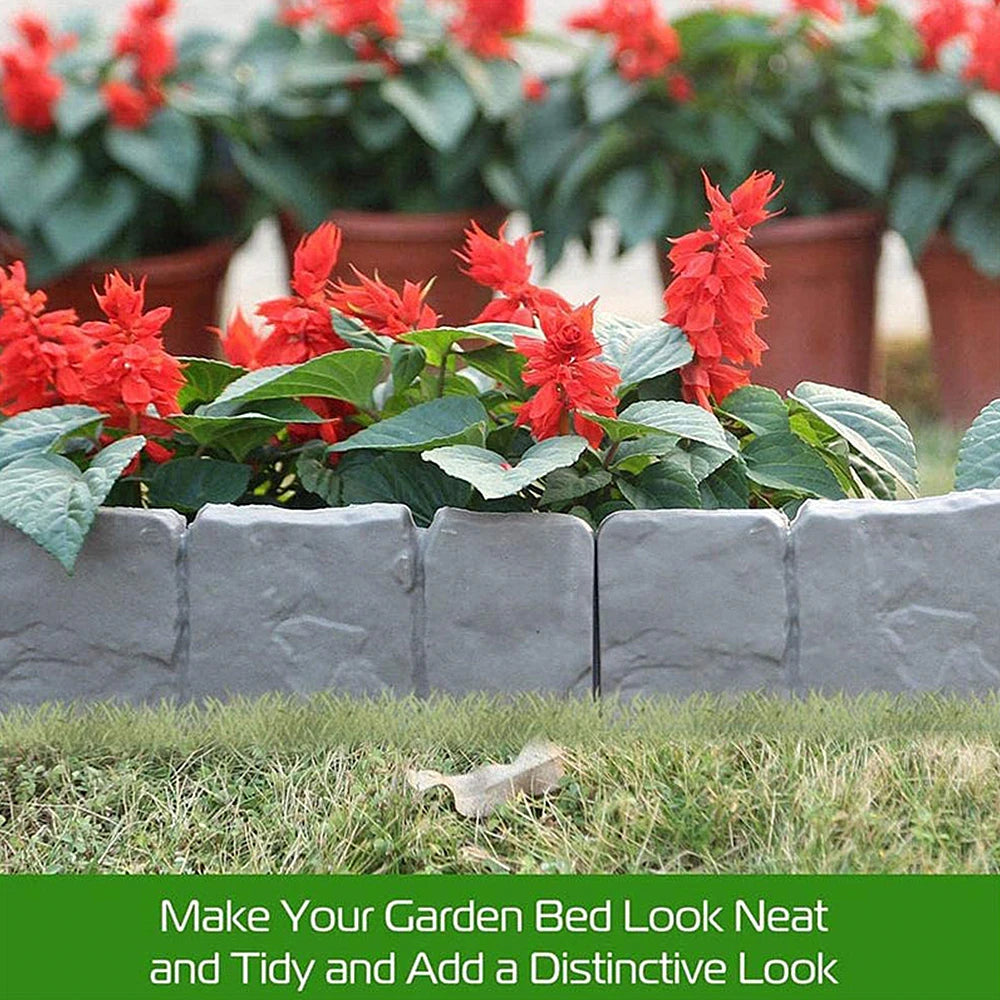 DIY Faux Stone Garden Border Fence