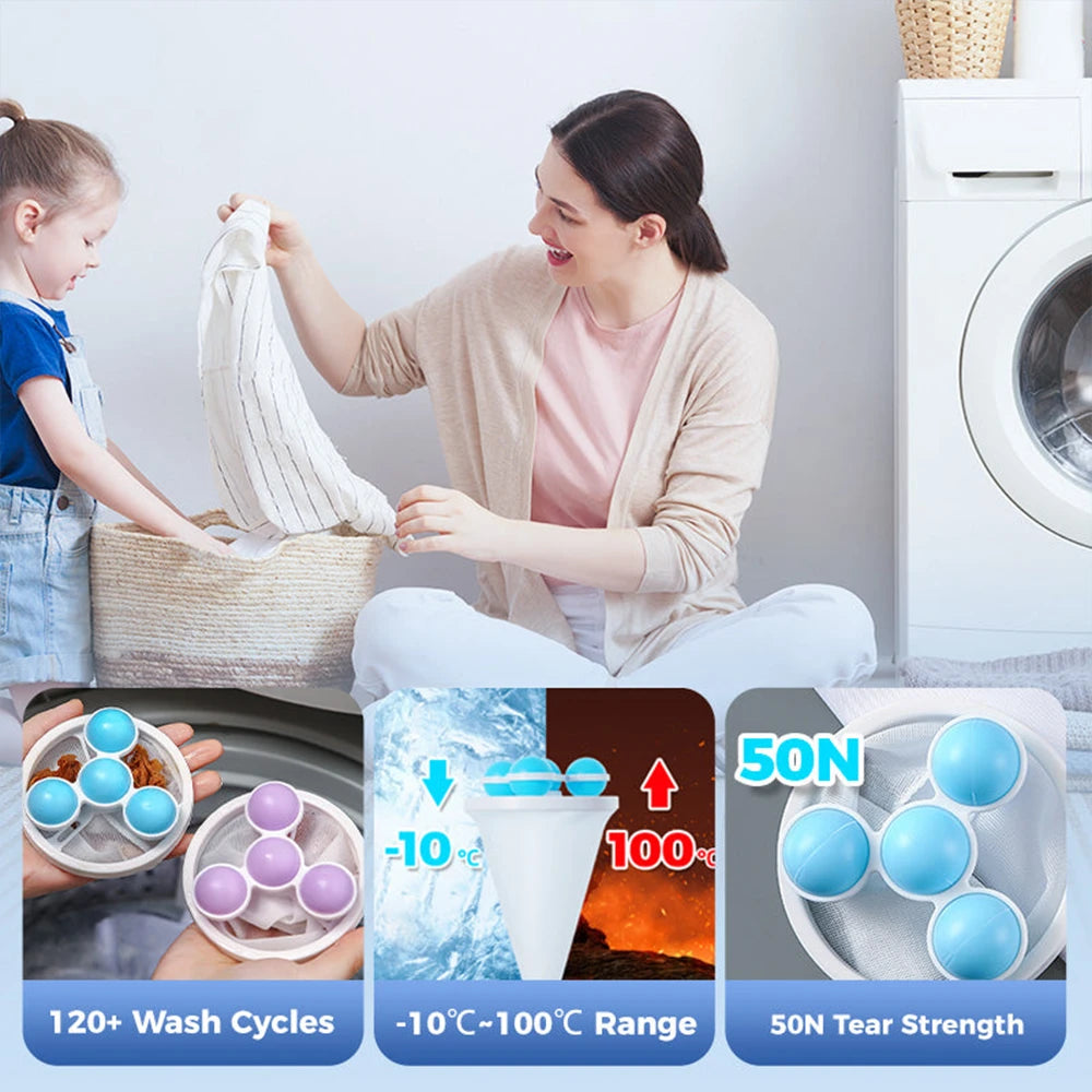 Floating Lint Mesh Bag Reusable Hair Lint Catcher Washing Machine Drain