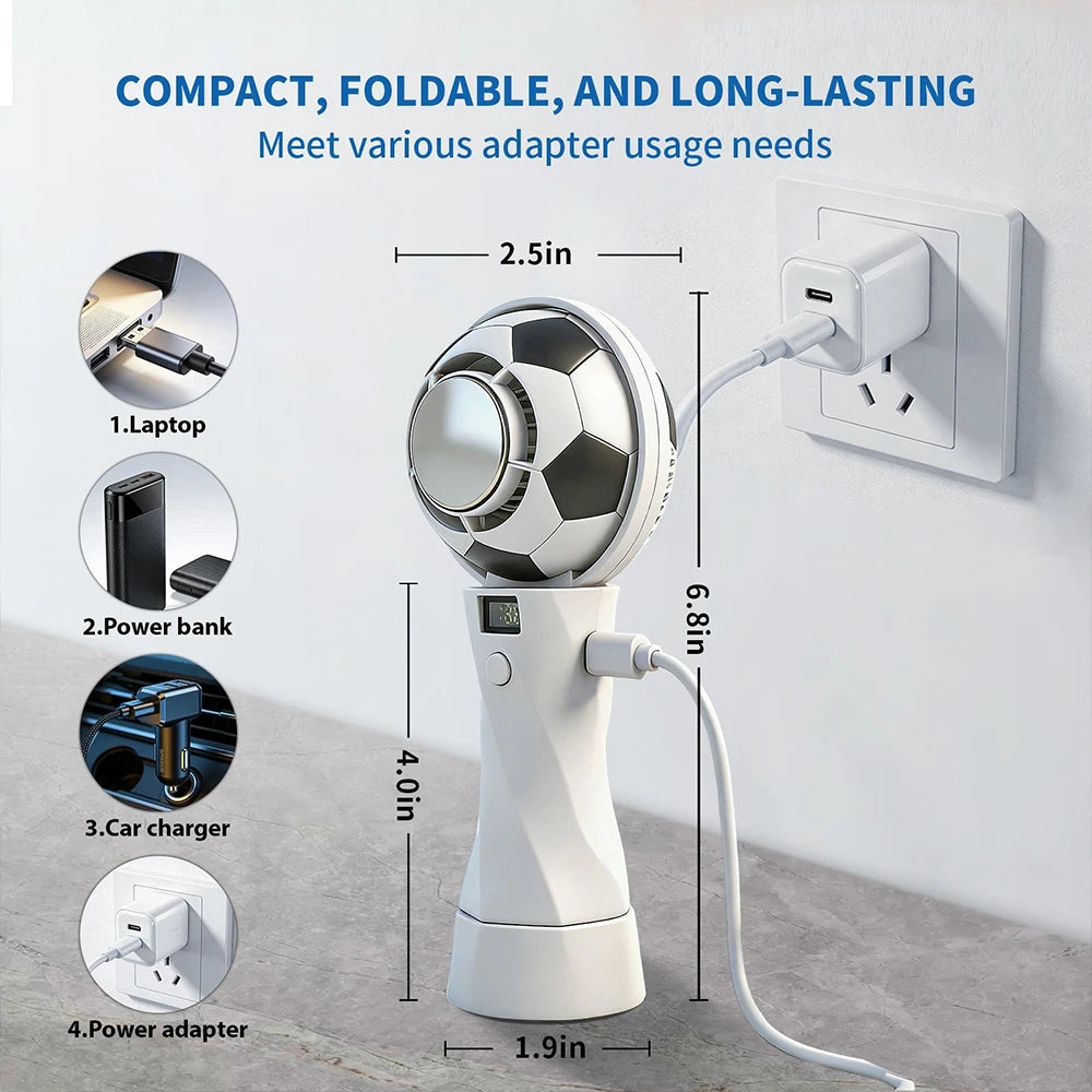 Football Fan Stylish Portable Fan⚽ – Ideal for Your Summer Life