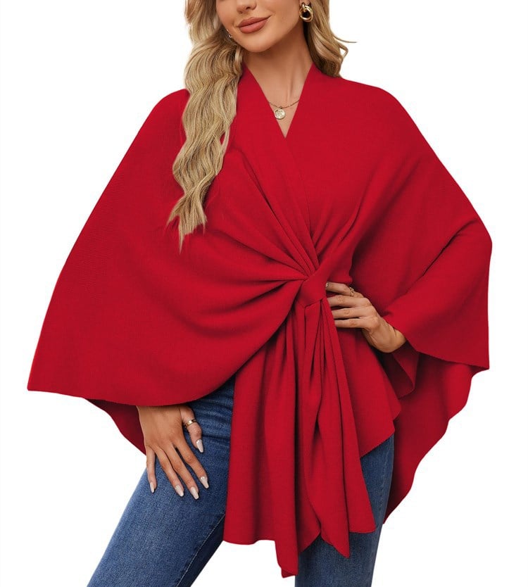 Elegant Solid Color Cape Shawl