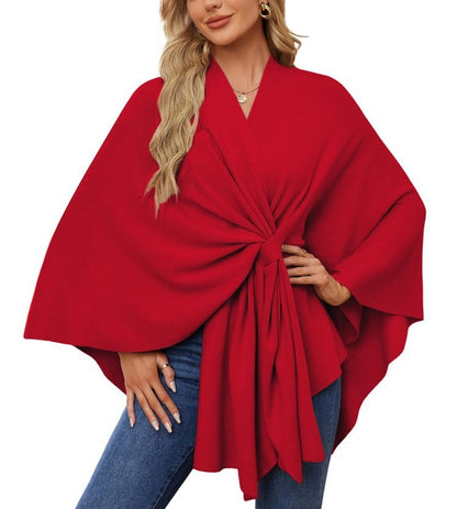 Elegant Solid Color Cape Shawl