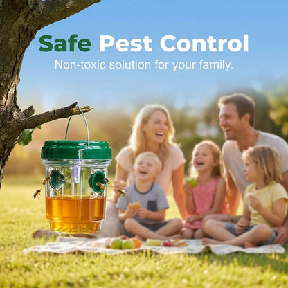 Solar Powered Hanging Wasp Trap | Outdoor LED Bug & Hornet Catcher