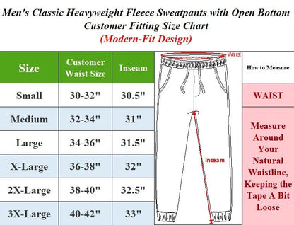 Hot Sale 49%🔥 Men's Classic Heavyweight Fleece Sweatpants with Open Bottom