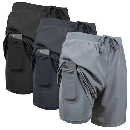 🔥Hot Sale 49%🔥 3-Pack Men's 2 in 1 Stretch Active Quick Dry Gym Running Shorts With Liner