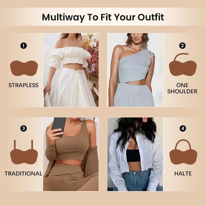 🏆Summer Promotion - 49% OFF🔥Full Support Non-Slip Convertible Bandeau Bra