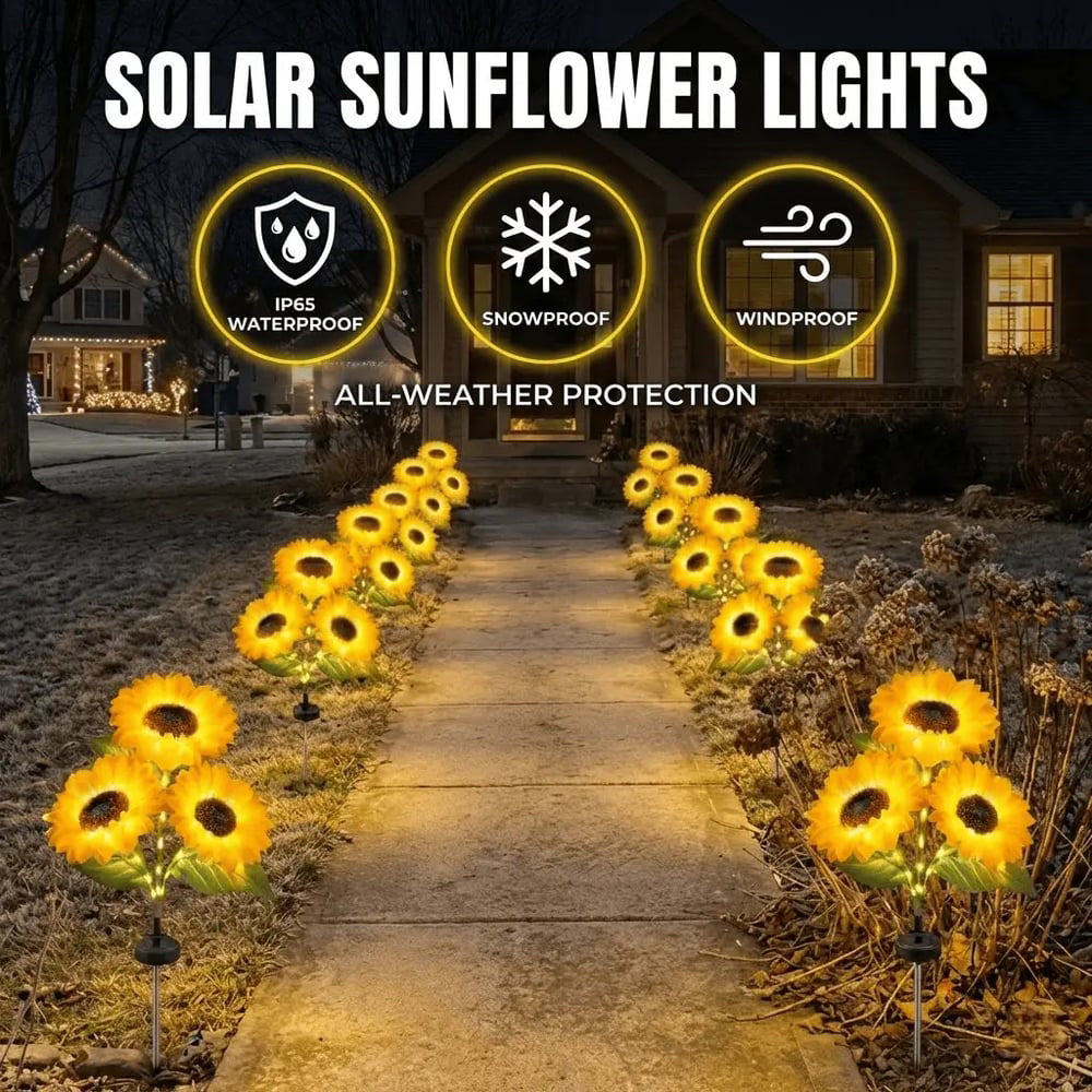 Solar Sunflower Lights – Waterproof Auto On/Off Garden Decor