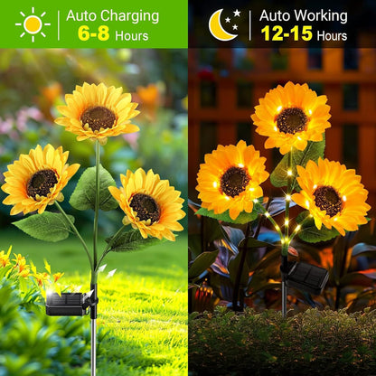 Solar Sunflower Lights – Waterproof Auto On/Off Garden Decor