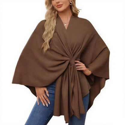 Elegant Solid Color Cape Shawl