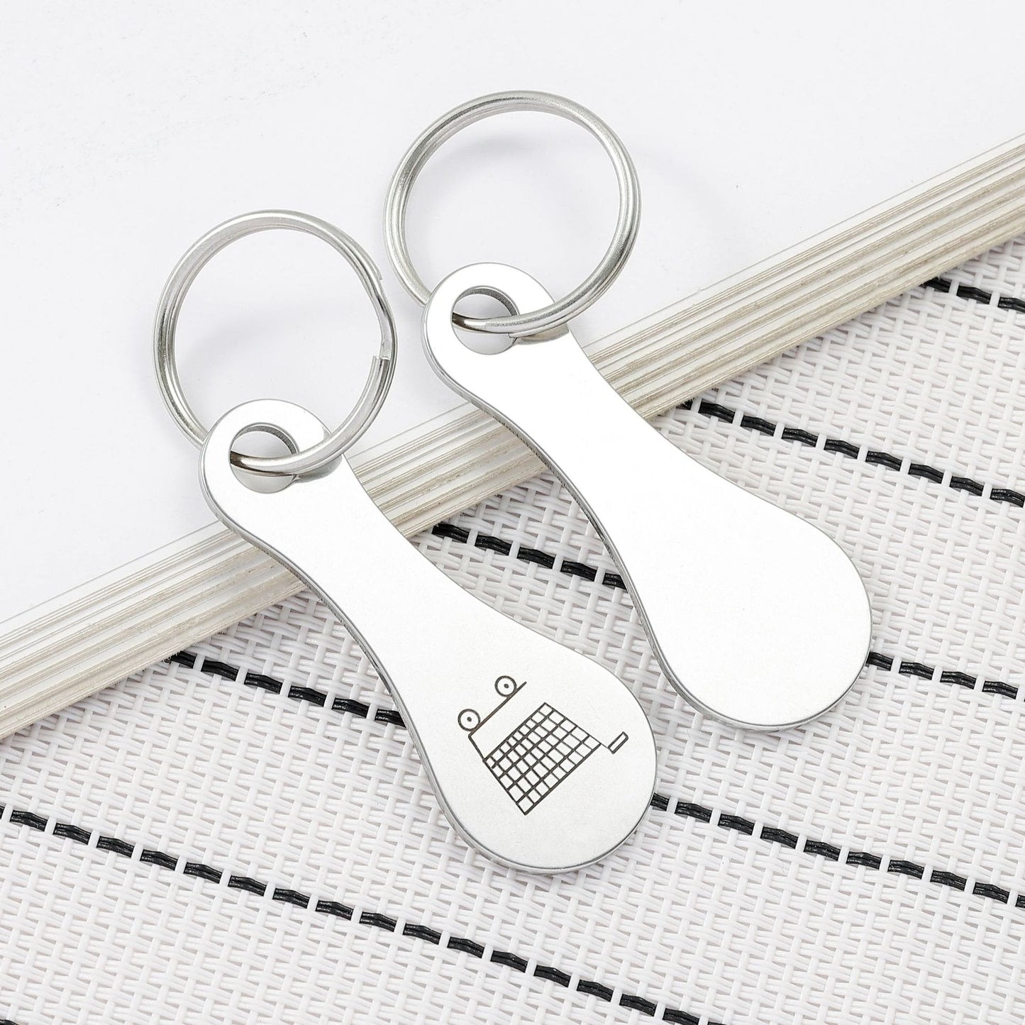 🔥Last Day 49% OFF - Mini Aluminum Alloy Key Ring Shopping Trolley Tokens