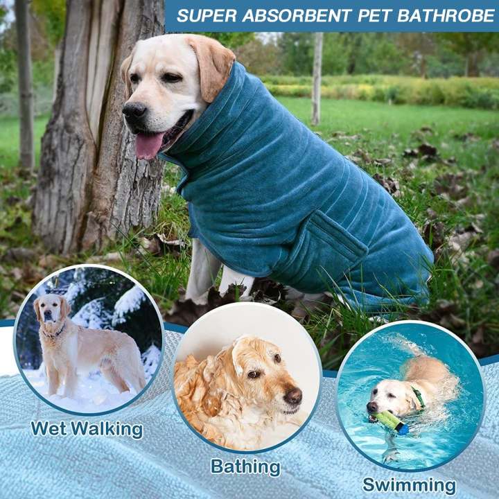 🎄Super absorbent pet bathrobe