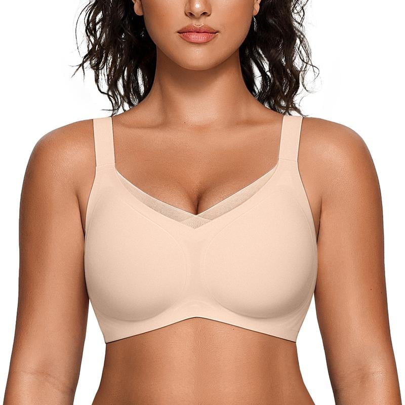 🏆Summer Promotion🔥 Women's Wireless V-Neck Crossover Mesh Seamless Push-Up Bra