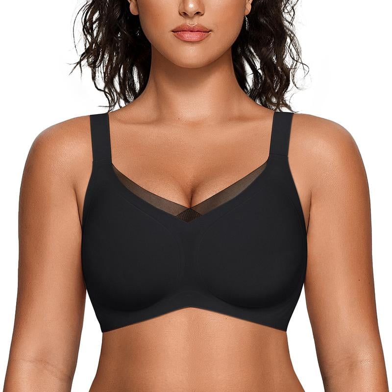 🏆Summer Promotion🔥 Women's Wireless V-Neck Crossover Mesh Seamless Push-Up Bra