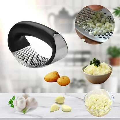 🔥Zero Hand Strain🔥430 Stainless Steel Ring Garlic Press