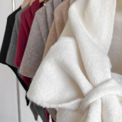❤️Your Everyday Elegance, Woven in Wool💕Women's Solid Color Wool Blend Shawl☁️