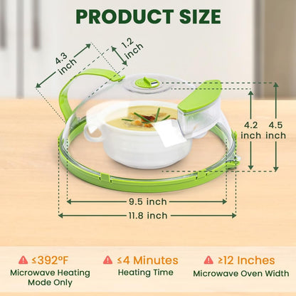 🎉FreshVue Splash Guard 🌟-Microwave Cover for Food
