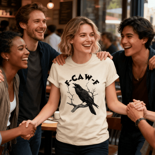 Make a Statement Without Saying a Word! 😜🐦⬛🔥Humorous Crow Graphic T-Shirt – Say It With a Caw!