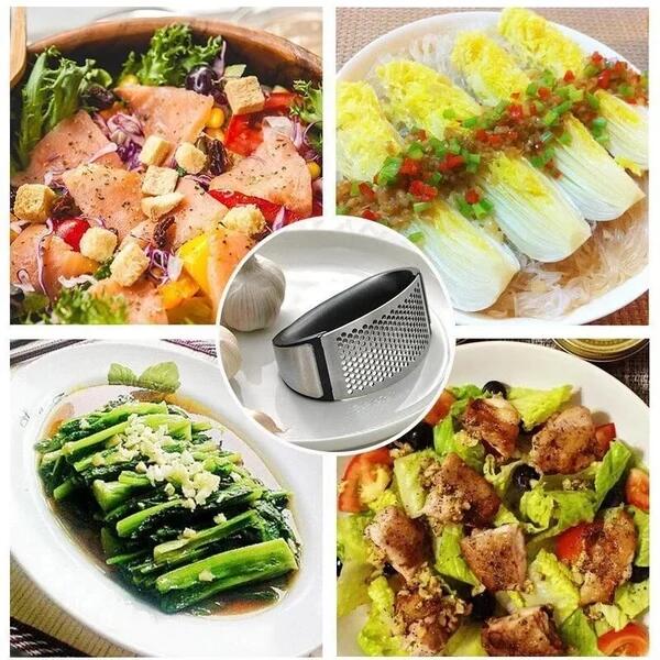 🔥Zero Hand Strain🔥430 Stainless Steel Ring Garlic Press