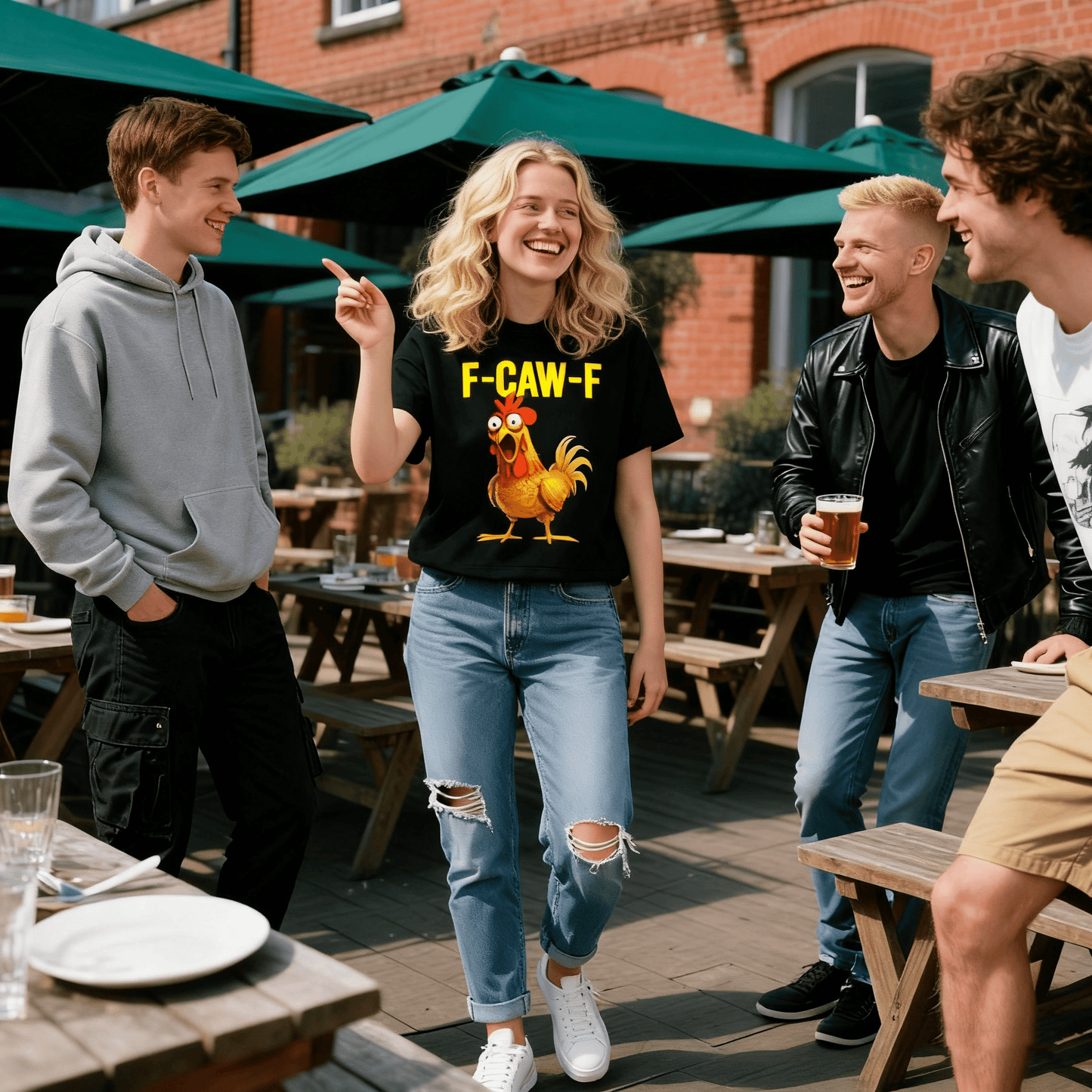 🎁Last Day Sale 49% OFF🔥Unisex Funny F-Caw-F Chicken T-Shirt – Say It With a Cluck!