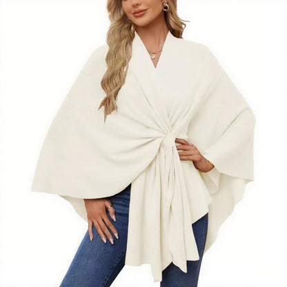Elegant Solid Color Cape Shawl